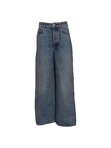 Loewe Loewe High-Rise Wide-Leg Jeans in Blue Cotton (view 1)