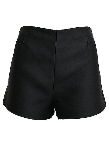 Mario Valentino Valentino Garavani High-Rise Mini Shorts in Black Polyester  (view 1)