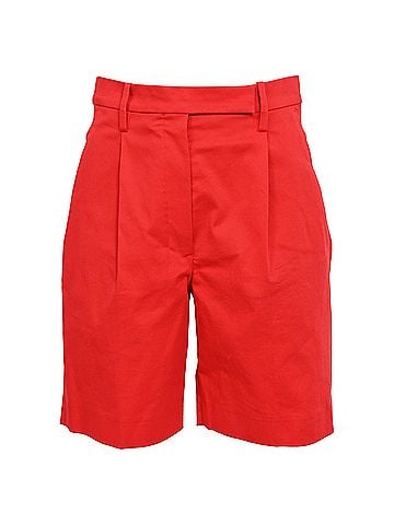 Hermès Hermes High-Rise Bermuda Shorts in Red Cotton (view 1)