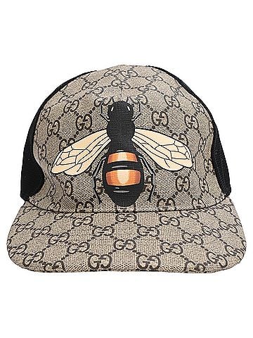 Gucci Gucci GG Supreme Bee Baseball Cap in Beige Coated Canvas (view 1)