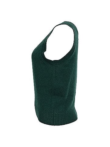Christian Dior  Dior CD Embroidered Knitted Tank Top in Olive Cashmere (view 2)