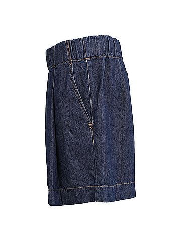 Dries Van Noten Dries Van Noten Pila Elastic Waistband Shorts In Navy Blue Denim (view 2)