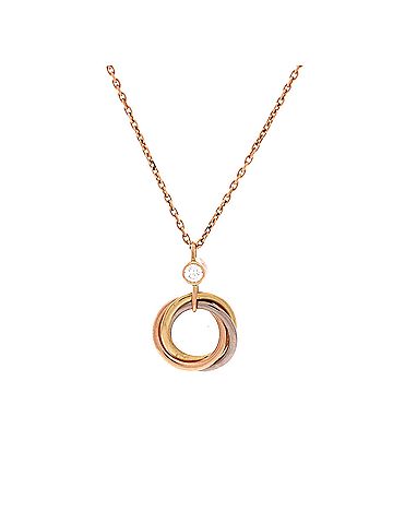 Cartier Trinity Pendant Necklace 18K Tricolor Gold with Diamond (view 1)