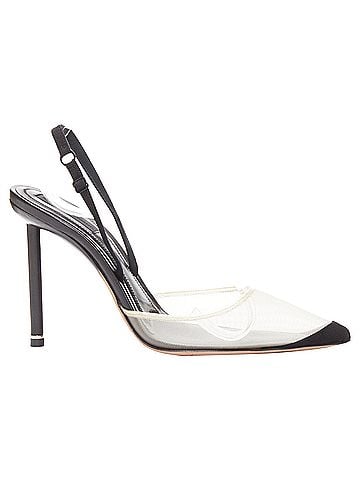 Alexander Wang Alexander Wang Alix nude mesh black fabric strap slingback pumps EU36 (view 1)