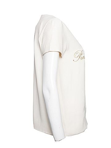 Moschino Moschino Couture, Cream-colored top with gold text. (view 2)