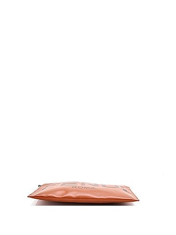 Fendi Logo Flat Wristlet Pouch Embossed Leather Large (view 2)
