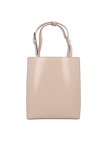 Prada Prada Triangle Logo Leather Tote Bag Women's Bag in Beige (view 2)