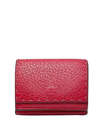Fendi Fendi Selleria Tri-fold Wallet Compact 8M0395 Pink Leather Women's FENDI (view 1)