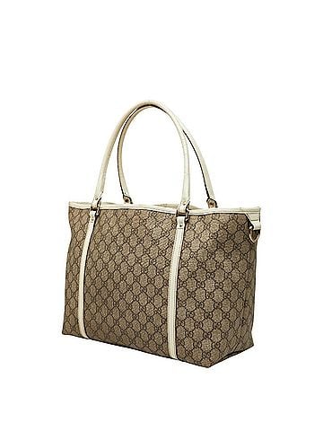 Gucci Gucci GG Supreme Tote Bag 197953 Beige White Patent Leather Women's GUCCI (view 2)