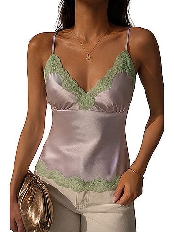 Gold Hawk Triangle Silk Cami Tank Top (view 1)