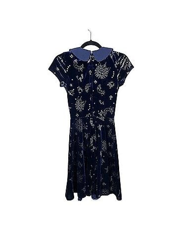 ModCloth Collectif Blue Velvet Astrology Casual Dress (view 2)