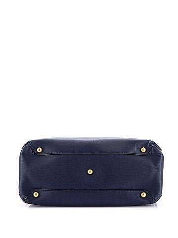 Burberry Banner Tote Leather and House Check Canvas Medium (view 2)
