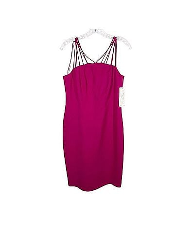 Evan Picone Cranberry Cage Strap Midi Dress Casual Dress (view 1)