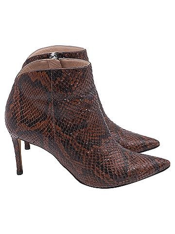 Giuseppe Zanotti  Giuseppe Zanotti Maskenada Brunette Snakeskin Ankle Boots in Brown Leather (view 1)