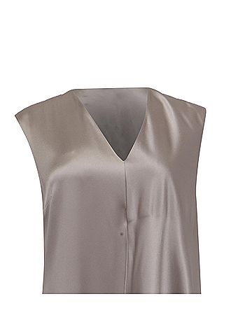 Joseph  Joseph Carrol V-Neck Midi Dress in Grey Silk (view 2)