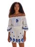 Anthropologie 100% Cotton Floral White Blue Romper Size M - photo 3