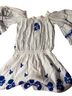 Anthropologie 100% Cotton Floral White Blue Romper Size M - photo 2