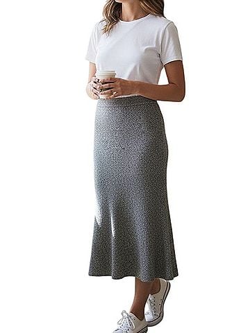 Tibi Stretch Ribbed Fit N Flare Skirt Casual Skirt (view 1)