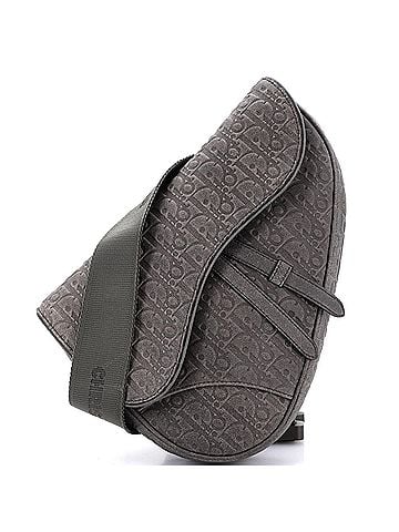 Christian Dior x Denim Tears Saddle Crossbody Bag Oblique Suede with Shearling (view 1)