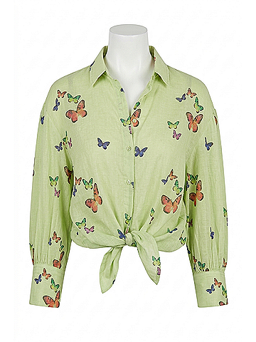 Sundays Arbus Top in Flutter Butterfly Print (view 1)