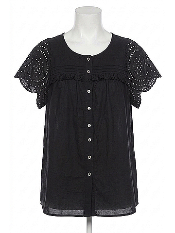 Hatch Pilar Short Sleeve Top in Black (view 1)