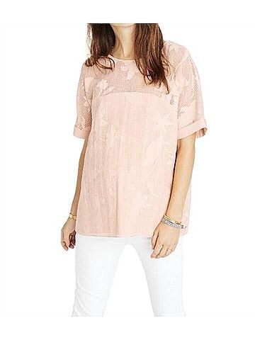 Hatch Rosa Floral Crewneck Top in Pink (view 2)