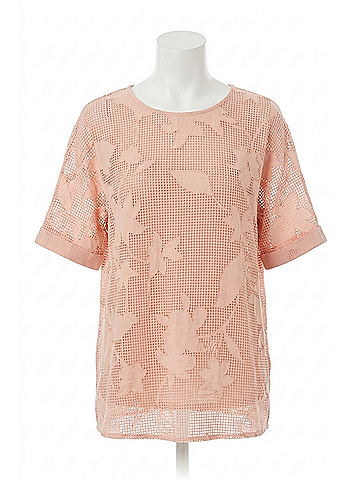 Hatch Rosa Floral Crewneck Top in Pink (view 1)