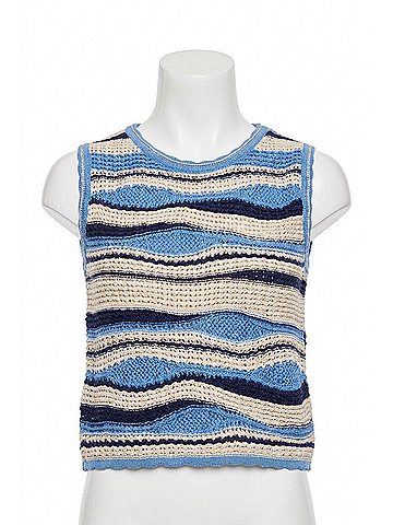 Another Love Sylvie Wavy Stripe Top in Blue (view 1)