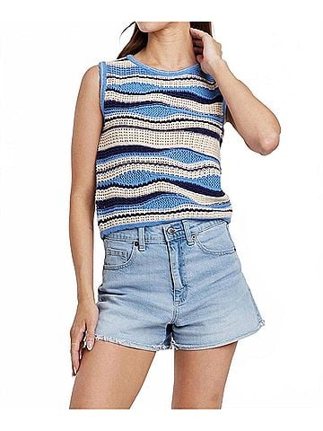 Another Love Sylvie Wavy Stripe Top in Blue (view 2)
