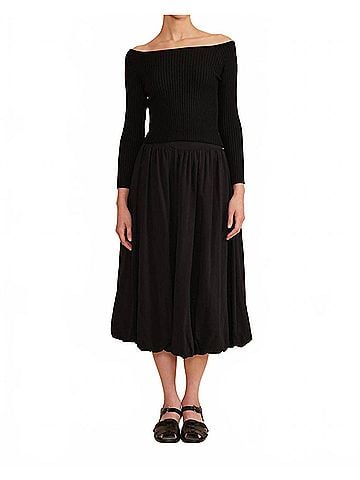Lucy Paris Ots Knit Long Sleeve Top in Black (view 2)