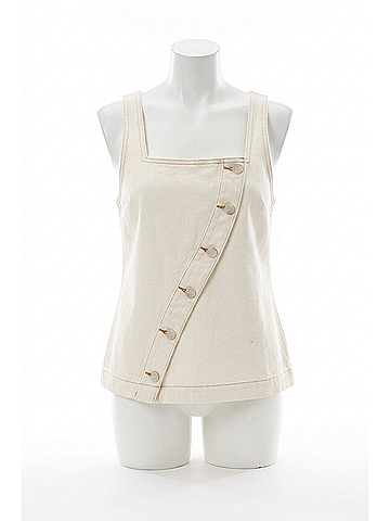 Minkpink Tabitha Wave Button Top in White (view 1)