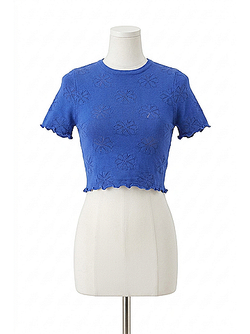 Minkpink Bowie Pointelle Knit Tee in Multi (view 1)