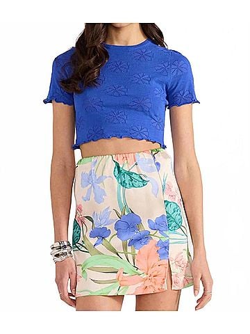 Minkpink Bowie Pointelle Knit Tee in Multi (view 2)