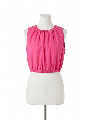 Minkpink Celestia Bubble Crop Top in Hot Pink (view 1)