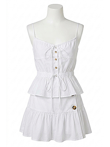 Ciao Lucia Battista Buttons Down Top in White (view 1)