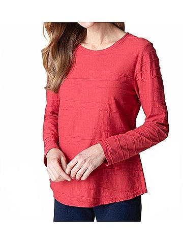 Habitat Steady Stream Round Hem Top in Brick (view 2)