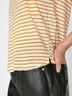 FRAME Stripes Brown Easy True Tee in Nectarine Multi Size XS - photo 6