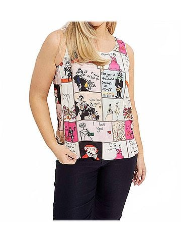 Charlie B Printed Reversible Comic Cami Top in One Color (view 2)