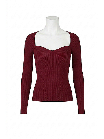 Jonathan Simkhai Giuliana Sweetheart Top in Oxblood (view 1)