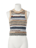 Veronica Beard Blue Cropped Jerrell Knit Tank in Whiskey Multi Size L - photo 1