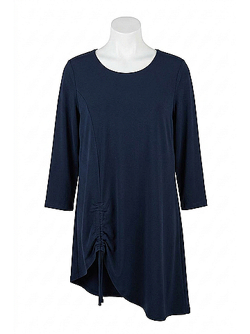 Clara Sun Woo Women's Three-Quarter Sleeves Scoopneck Tunic in Black (view 1)