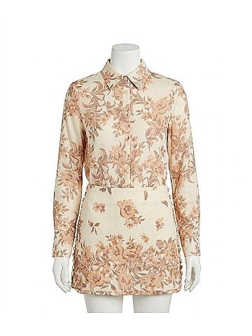 Cara Cara Women's Perfect Shirt in Farfella Border Egret (view 1)