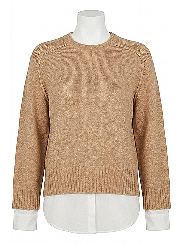 Brochu Walker Parson Crewneck Looker Sweater in Camel (view 1)
