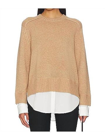 Brochu Walker Parson Crewneck Looker Sweater in Camel (view 2)