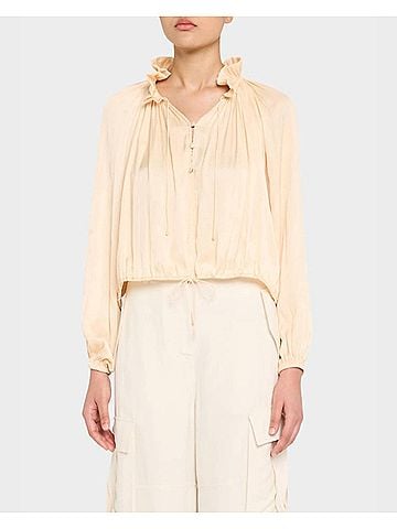 Ulla Johnson Laurette Long Sleeve Blouse in Pearlescent (view 2)