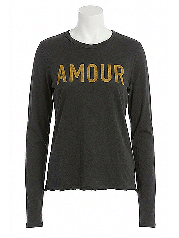 Elan Nina Amour Long Sleeve Shirt in Faded Black (view 1)