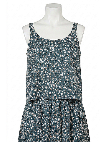 Lilla P Button Back Tank Top in Orchid Print (view 1)