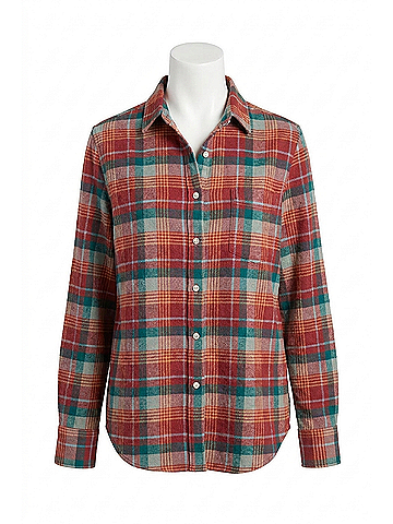 Frank & Eileen Eileen Relaxed Button Up Shirt in Wine/Green Plaid (view 1)