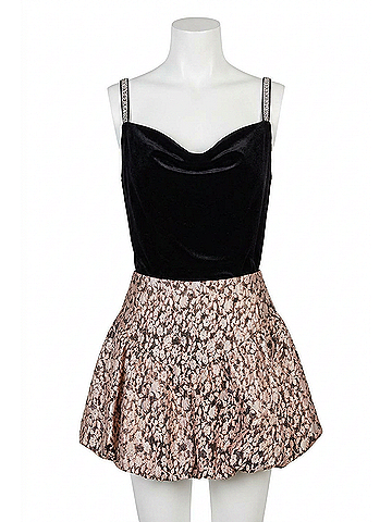 Skies Are Blue Velvet Trim Cami Top in Black (view 1)