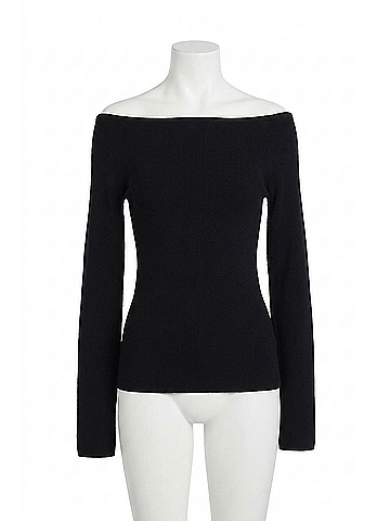 A.L.C. Jo Long Sleeve Off Shoulder Top in Black (view 1)